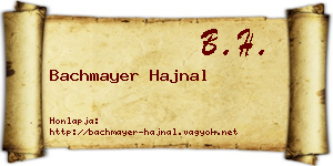 Bachmayer Hajnal névjegykártya